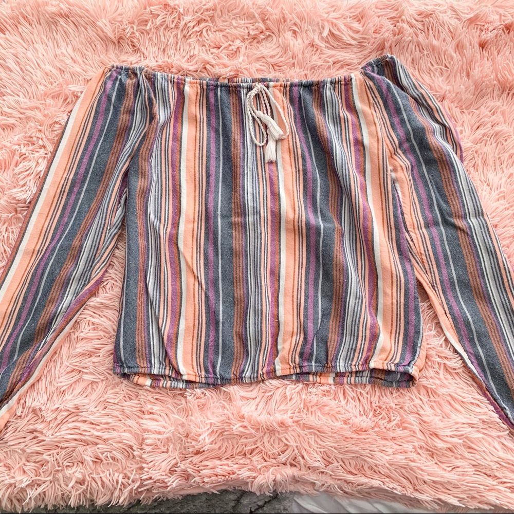 Striped Off the Shoulder Top
